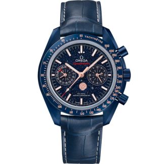 Omega Blue Side Of The Moon Speedmaster Moonphase 44,25 mm, blå keramik på läderband 304.93.44.52.03.002