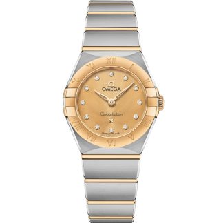 Omega Constellation 25 mm, stål - gult guld på stål - gult guld 131.20.25.60.58.001