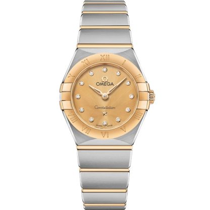Omega Constellation 25 mm, stål - gult guld på stål - gult guld 131.20.25.60.58.001