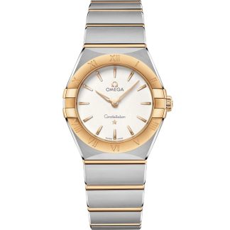 Omega Constellation 28 mm, stål - gult guld på stål - gult guld 131.20.28.60.02.002