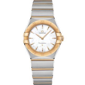 Omega Constellation 28 mm, stål - gult guld på stål - gult guld 131.20.28.60.05.002