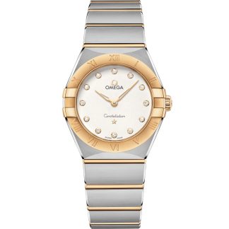 Omega Constellation 28 mm, stål - gult guld på stål - gult guld 131.20.28.60.52.002