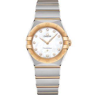 Omega Constellation 28 mm, stål - gult guld på stål - gult guld 131.20.28.60.55.002