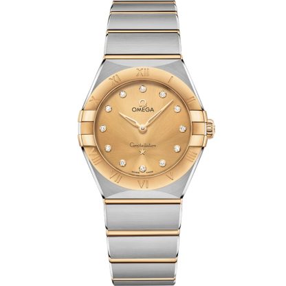 Omega Constellation 28 mm, stål - gult guld på stål - gult guld 131.20.28.60.58.001