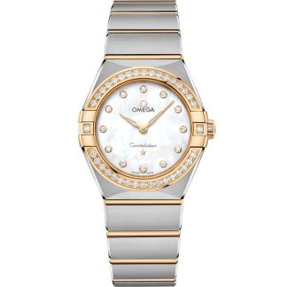 Omega Constellation 28 mm, stål - gult guld på stål - gult guld 131.25.28.60.55.002