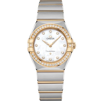 Omega Constellation 28 mm, stål - gult guld på stål - gult guld 131.25.28.60.55.002