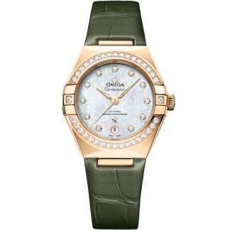 Omega Constellation 29 mm, Moonshine™ guld på alligator 131.58.29.20.55.003