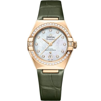 Omega Constellation 29 mm, Moonshine™ guld på alligator 131.58.29.20.55.003