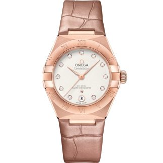 Omega Constellation 29 mm, Sedna™ guld på läderrem 131.53.29.20.52.002