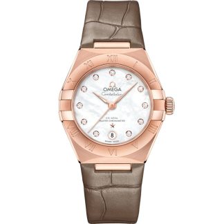 Omega Constellation 29 mm, Sedna™ guld på läderrem 131.53.29.20.55.002