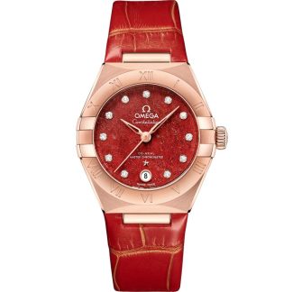 Omega Constellation 29 mm, Sedna™ guld på läderrem 131.53.29.20.99.003