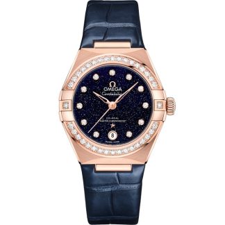 Omega Constellation 29 mm, Sedna™ guld på läderrem 131.58.29.20.53.003
