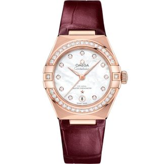 Omega Constellation 29 mm, Sedna™ guld på läderrem 131.58.29.20.55.002