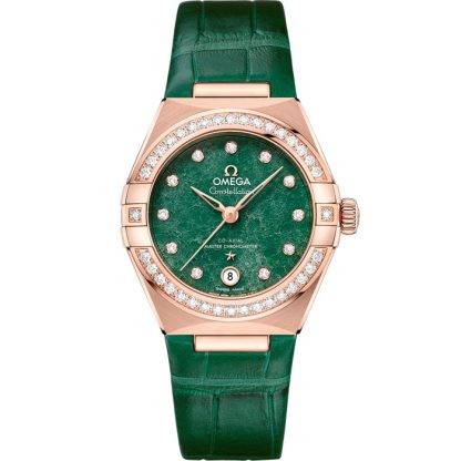 Omega Constellation 29 mm, Sedna™ guld på läderrem 131.58.29.20.99.004