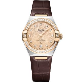 Omega Constellation 29 mm, stål - Moonshine™ guld på alligator 131.28.29.20.58.001