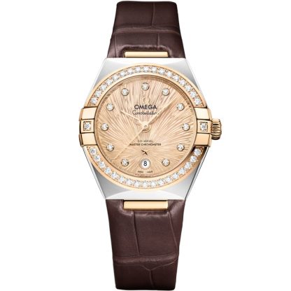 Omega Constellation 29 mm, stål - Moonshine™ guld på alligator 131.28.29.20.58.001