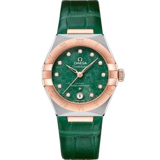 Omega Constellation 29 mm, stål - Sedna™ guld på läderrem 131.23.29.20.99.001