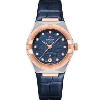 Omega Constellation 29 mm, stål - Sedna™ guld på läderrem 131.23.29.20.99.003