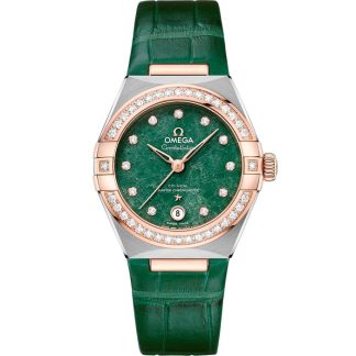 Omega Constellation 29 mm, stål - Sedna™ guld på läderrem 131.28.29.20.99.001