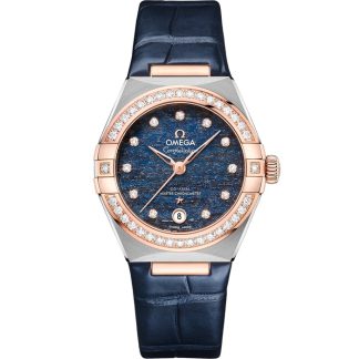 Omega Constellation 29 mm, stål - Sedna™ guld på läderrem 131.28.29.20.99.003