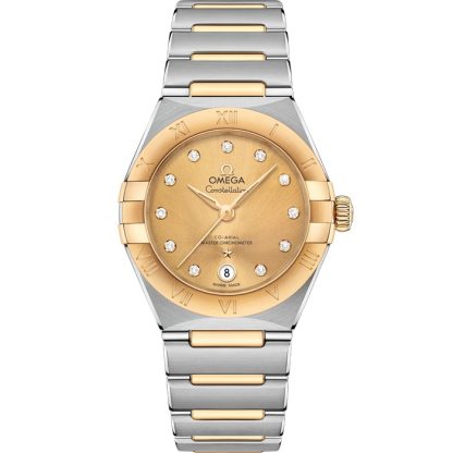 Omega Constellation 29 mm, stål - gult guld på stål - gult guld 131.20.29.20.58.001