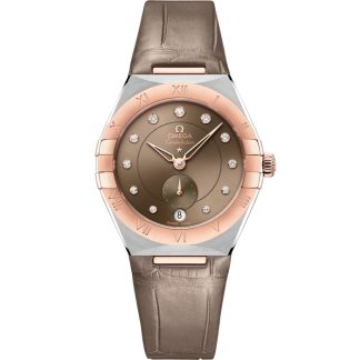 Omega Constellation 34 mm, stål - Sedna™ guld på läderrem 131.23.34.20.63.001