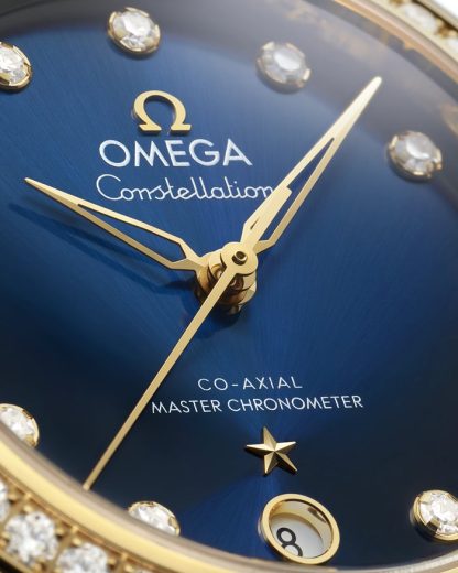 Omega Constellation 36 mm, stål - gult guld på läderrem 131.28.36.20.53.001 - Bild 3