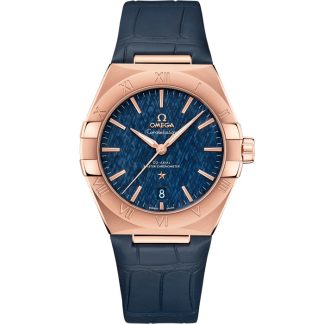 Omega Constellation 39 mm, Sedna™-guld på läderarmband 131.53.39.20.03.001