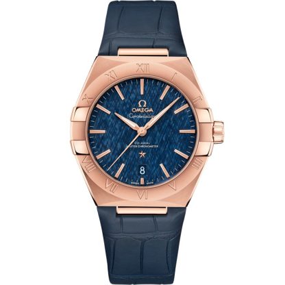 Omega Constellation 39 mm, Sedna™-guld på läderarmband 131.53.39.20.03.001