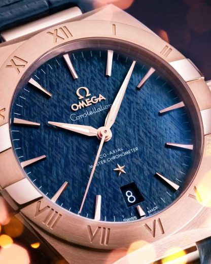 Omega Constellation 39 mm, Sedna™-guld på läderarmband 131.53.39.20.03.001 - Bild 6