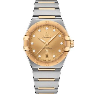 Omega Constellation 39 mm, stål - gult guld på stål - gult guld 131.20.39.20.58.001