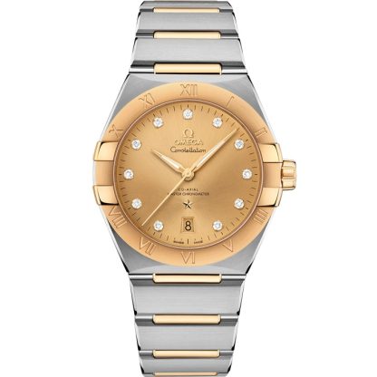 Omega Constellation 39 mm, stål - gult guld på stål - gult guld 131.20.39.20.58.001