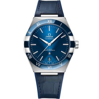 Omega Constellation 41 mm, stål på läderarmband 131.33.41.21.03.001