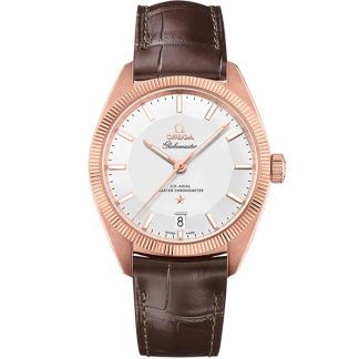 Omega Constellation Globemaster 39 mm, Sedna™ guld på läderrem 130.53.39.21.02.001