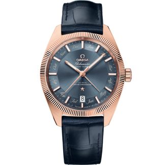 Omega Constellation Globemaster 41 mm, Sedna™ guld på läderrem 130.53.41.22.03.001