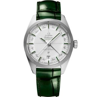 Omega Constellation Globemaster 41 mm, platina på läderband 130.93.41.22.99.002
