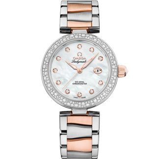 Omega De Ville Ladymatic 34 mm, stål - Sedna™ guld på stål - Sedna™ guld 425.25.34.20.55.004