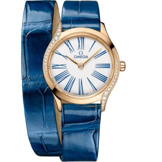 Omega De Ville Mini Trésor 26 mm, Moonshine™-guld på alligator 428.58.26.60.04.002