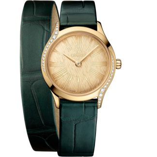 Omega De Ville Mini Trésor 26 mm, Moonshine™-guld på alligator 428.58.26.60.99.002
