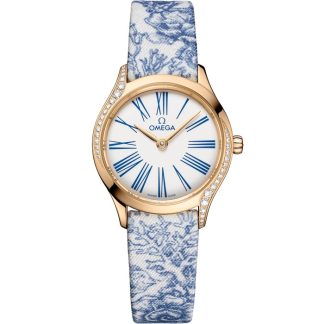 Omega De Ville Mini Trésor 26 mm, Moonshine™ guld på toile de jouy 428.57.26.60.04.001