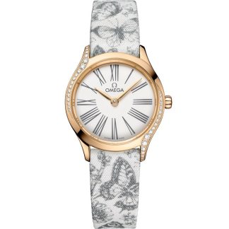 Omega De Ville Mini Trésor 26 mm, Moonshine™ guld på toile de jouy 428.57.26.60.04.002