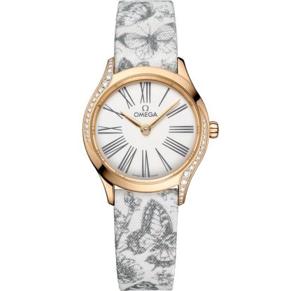 Omega De Ville Mini Trésor 26 mm, Moonshine™ guld på toile de jouy 428.57.26.60.04.002