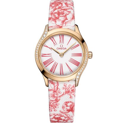 Omega De Ville Mini Trésor 26 mm, Moonshine™ guld på toile de jouy 428.57.26.60.04.003