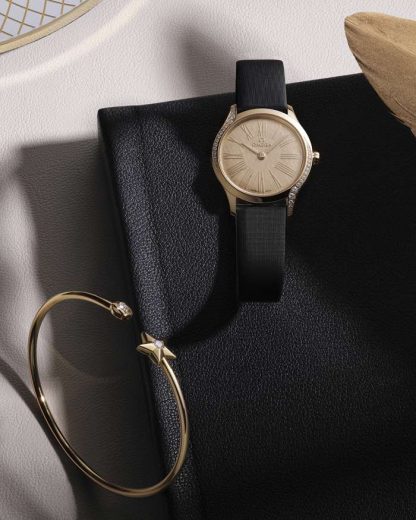 Omega De Ville Mini Trésor 26 mm, Moonshine™ guld på tygband 428.57.26.60.99.001 - Bild 5