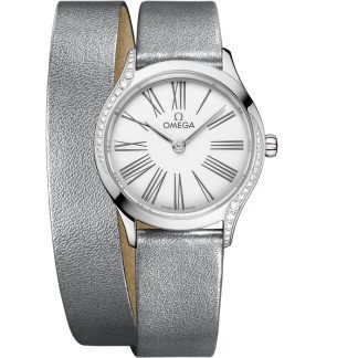 Omega De Ville Mini Trésor 26 mm, stål på läderarmband 428.17.26.60.04.006