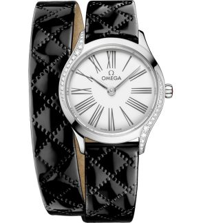 Omega De Ville Mini Trésor 26 mm, stål på läderarmband 428.17.26.60.04.007