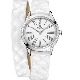 Omega De Ville Mini Trésor 26 mm, stål på läderarmband 428.17.26.60.04.008