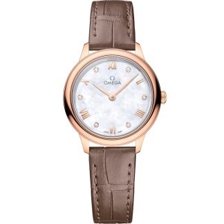 Omega De Ville Prestige 27,5 mm, Sedna™ guld på läderarmband 434.53.28.60.55.001