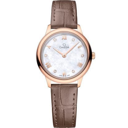 Omega De Ville Prestige 27,5 mm, Sedna™ guld på läderarmband 434.53.28.60.55.001