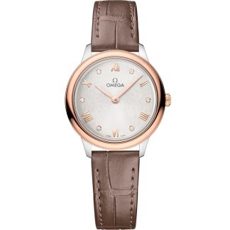 Omega De Ville Prestige 27,5 mm, stål - Sedna™ guld på läderarmband 434.23.28.60.52.001